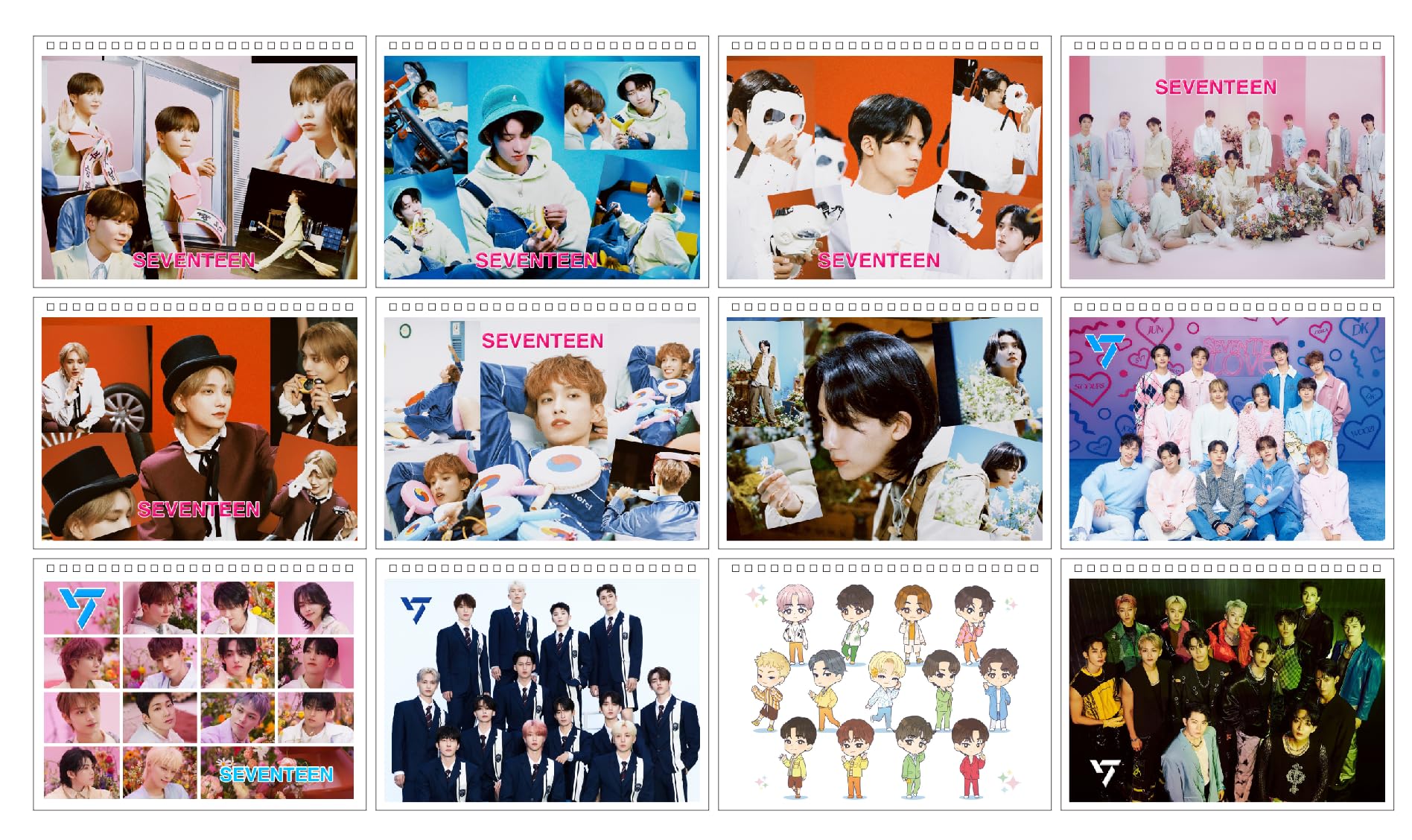 Amazon | 2024年 Seventeen 卓上カレンダー 17枚 デスクトップ